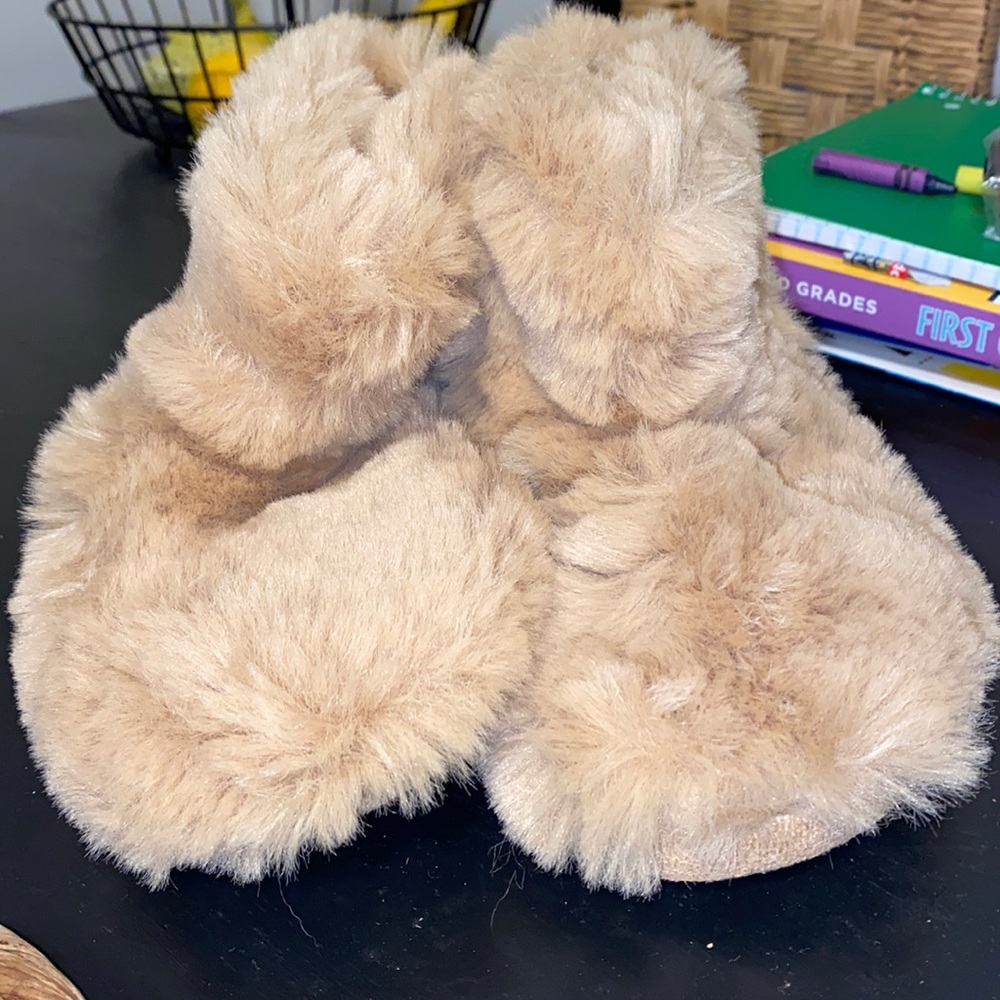 Furry house slippers